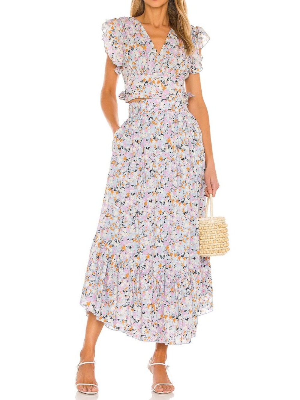Free People Pretty Daze Skirt In Baby Blue - Sky Blue Combo SZ M NEW
